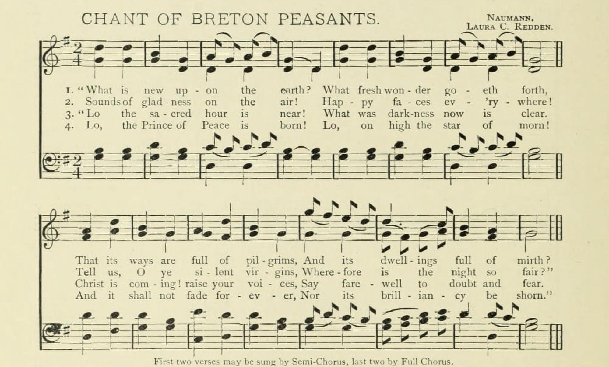 Chant of Breton Peasants Christmas in Song 1891 Canvas Art -  (24 x 36)