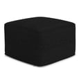 thumbnail image 1 of Simpli Home Chantal 24 inch Wide Contemporary Pouf in Black Boucle Fabric, 1 of 6