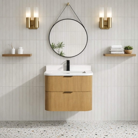 Chantal 30" Floating Bathroom Vanity Oak