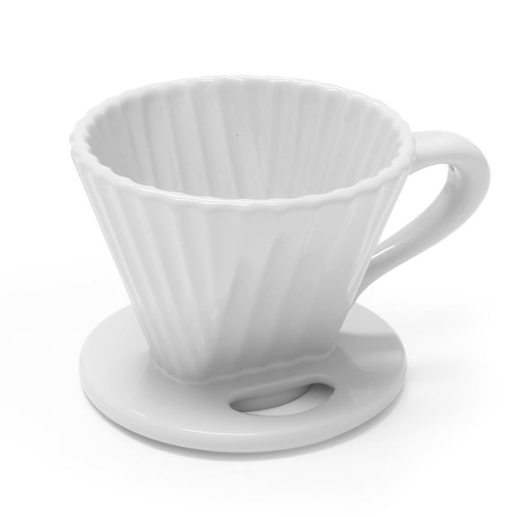 Chantal 8 ounce Lotus Ceramic Pour Over Coffee Filter, White