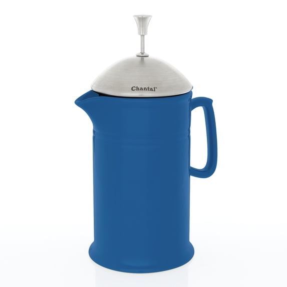 Chantal Blue Cove Ceramic French Press with Stainless Steel Plunger and Lid
