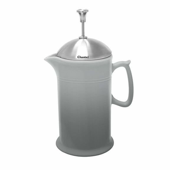 Chantal Ceramic French Press with Stainless Steel Plunger and Lid (Faded Gray)