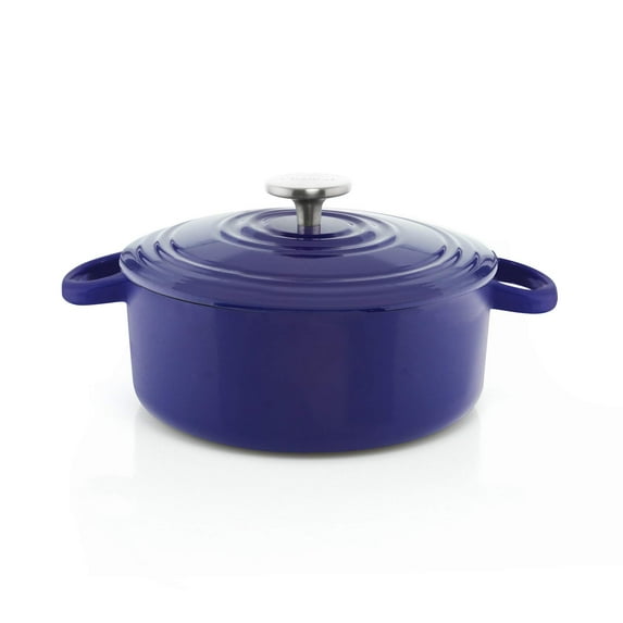 Chantal Enameled Cast Iron Cookware, 3 quart Dutch Oven, Cobalt Blue