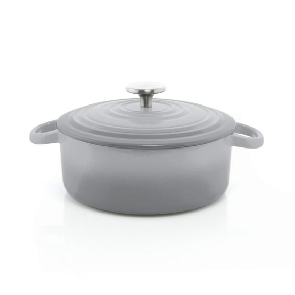 Chantal Enameled Cast Iron Cookware, 3 quart Dutch Oven, Fade Grey