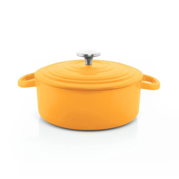 Chantal Enameled Cast Iron Cookware, 3 quart Dutch Oven, Marigold