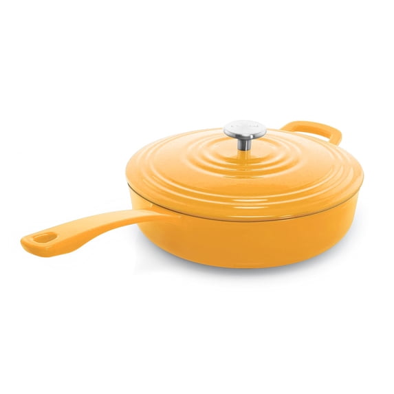 Chantal Enameled Cast Iron Cookware, 4 quart Saute Skillet, Marigold