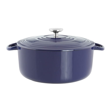 Chantal TC32-280 BL 7qt Round Enamel Dutch Oven-Cobalt Blue Cast Iron Cookware, 7 quart capacity