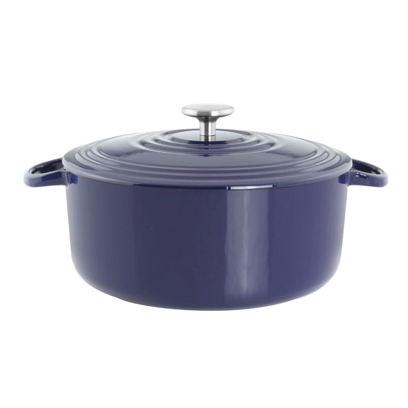 Chantal TC32-280 BL 7qt Round Enamel Dutch Oven-Cobalt Blue Cast Iron Cookware, 7 quart capacity