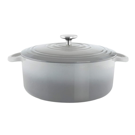 Chantal TC32-280 FG 7qt Round Enamel Dutch Oven-Fade Grey Cast Iron Cookware, 7 quart capacity