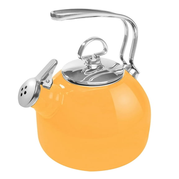 Chantal Tea Kettle Classic Harmonica Whistling Teakettle, 1.8 quart, Marigold