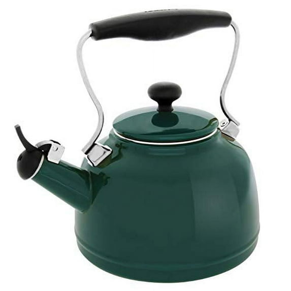 Chantal Vintage 1.7-Quart Enamel-on-Steel Teakettle, Brunswick Green