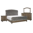 thumbnail image 1 of Chantel 4 Pc Queen Bedroom Set, Velvet Sleigh Design, Weathered Wood, 1 of 7