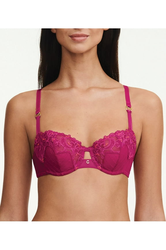 Cabernet Sauvage Lace Unlined Demi Bra, Ruby Multico, Size US 36DD