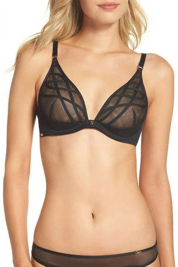 Womens Babylone Triangle Underwire Bra Size 32D Color Black