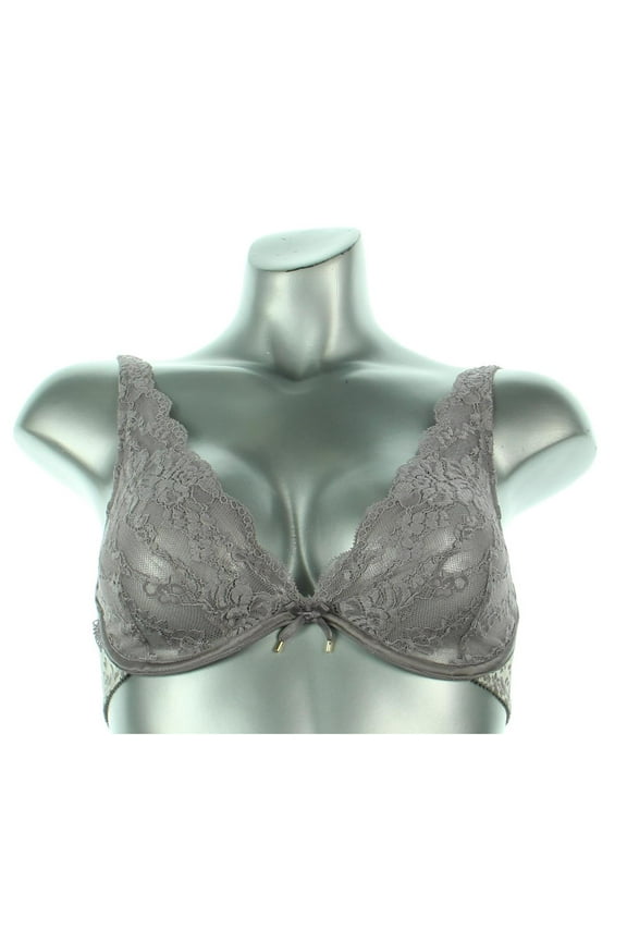 Womens Lace Satin Plunge Bra