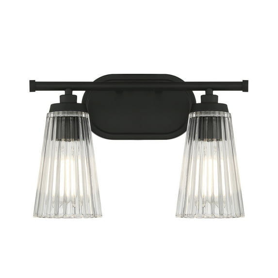 Chantilly 2-Light Bathroom Vanity Light in Matte Black