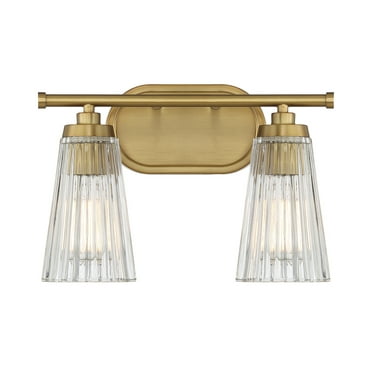 Chantilly 2-Light Bathroom Vanity Light in Warm Brass