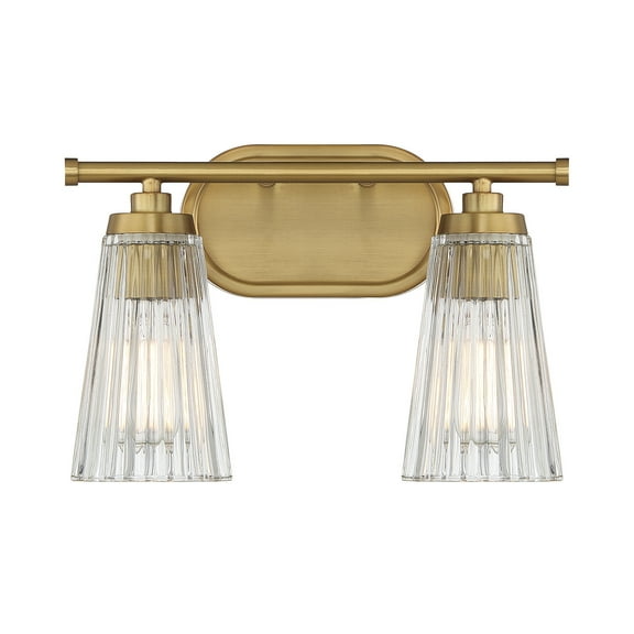 Chantilly 2-Light Bathroom Vanity Light in Warm Brass