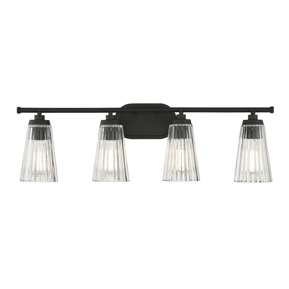 Chantilly 4-Light Bathroom Vanity Light in Matte Black