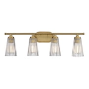 Chantilly 4-Light Bathroom Vanity Light in Warm Brass