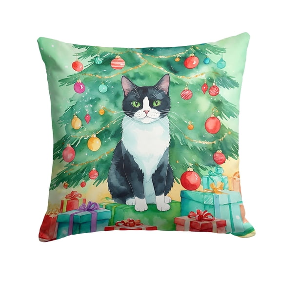 Caroline's Treasures Tree Christmas Decorative Throw Pillow, 14Hx14W, Chantilly Tiffany Cat