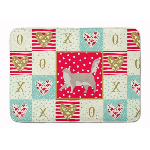 Chantilly Tiffany Cat Love Machine Washable Memory Foam Mat Red