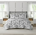 thumbnail image 1 of Chantilly Toile Floral Black 3-Piece All-Season Reversible Cotton Quilt Set -King, 1 of 6