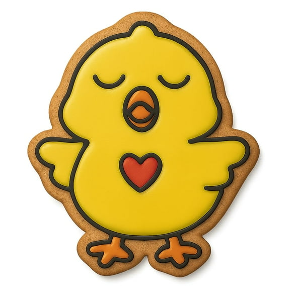 Chanting Chick Heart Cookie Cutter - 3.2x4" Fun Baking Design Delight