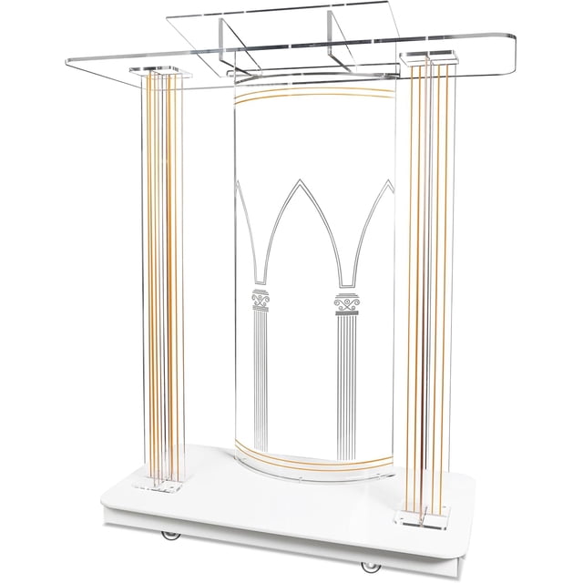 Chantmo 15 Color LED Acrylic Pulpit 42 inch with Wheels Church Podium ...