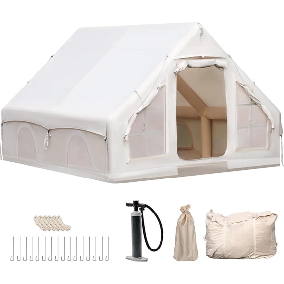 Chantmo Family Inflatable Camping Tent 4 8 Person 4 Season Waterproof Windproof Oxford Cabin Tent with Mesh Windows and Doors
