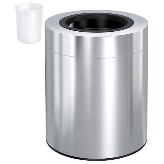 Chantmo Outdoor Garbage Can 30 Gallon Commercial Metal Round Heavy Duty Removable Lip Weather Resistant for Street Park Public Space
