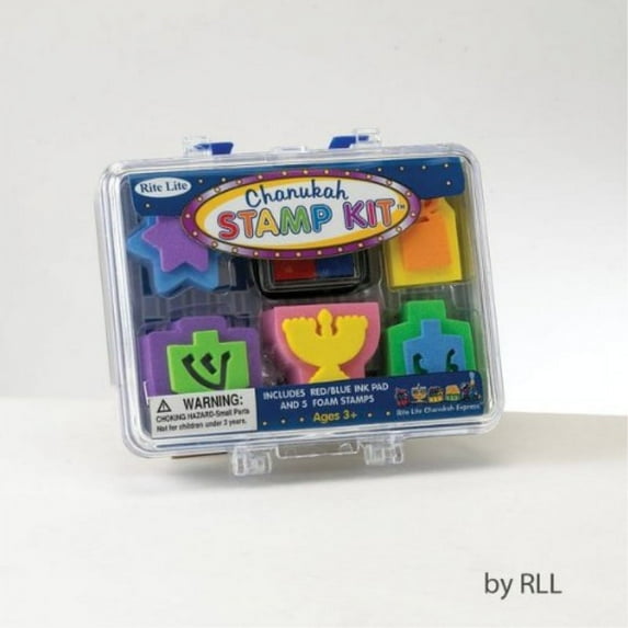 Chanukah Rubber Stamp Kit Craft for Children 5 stamps with ink pad
