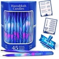 thumbnail image 1 of Chanukkah Candles Premium Tapered Multi-Hued Splash Hand Decorated Hand Dipped Box of 45, 1 of 6