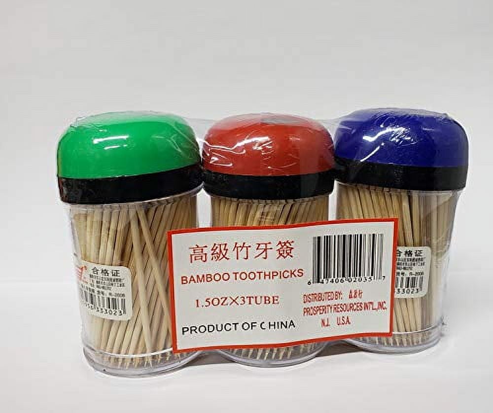 Chao Cheng Brand - Bamboo Toothpicks 200 Sticks/er Bottle X 3 Bottles