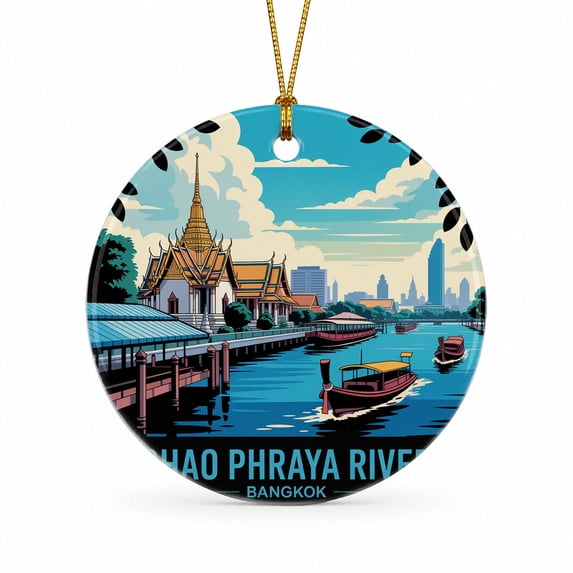 Sammer Weekend Chao Phraya River Travel Keepsake, Bangkok Christmas Ornament, Vacation ...