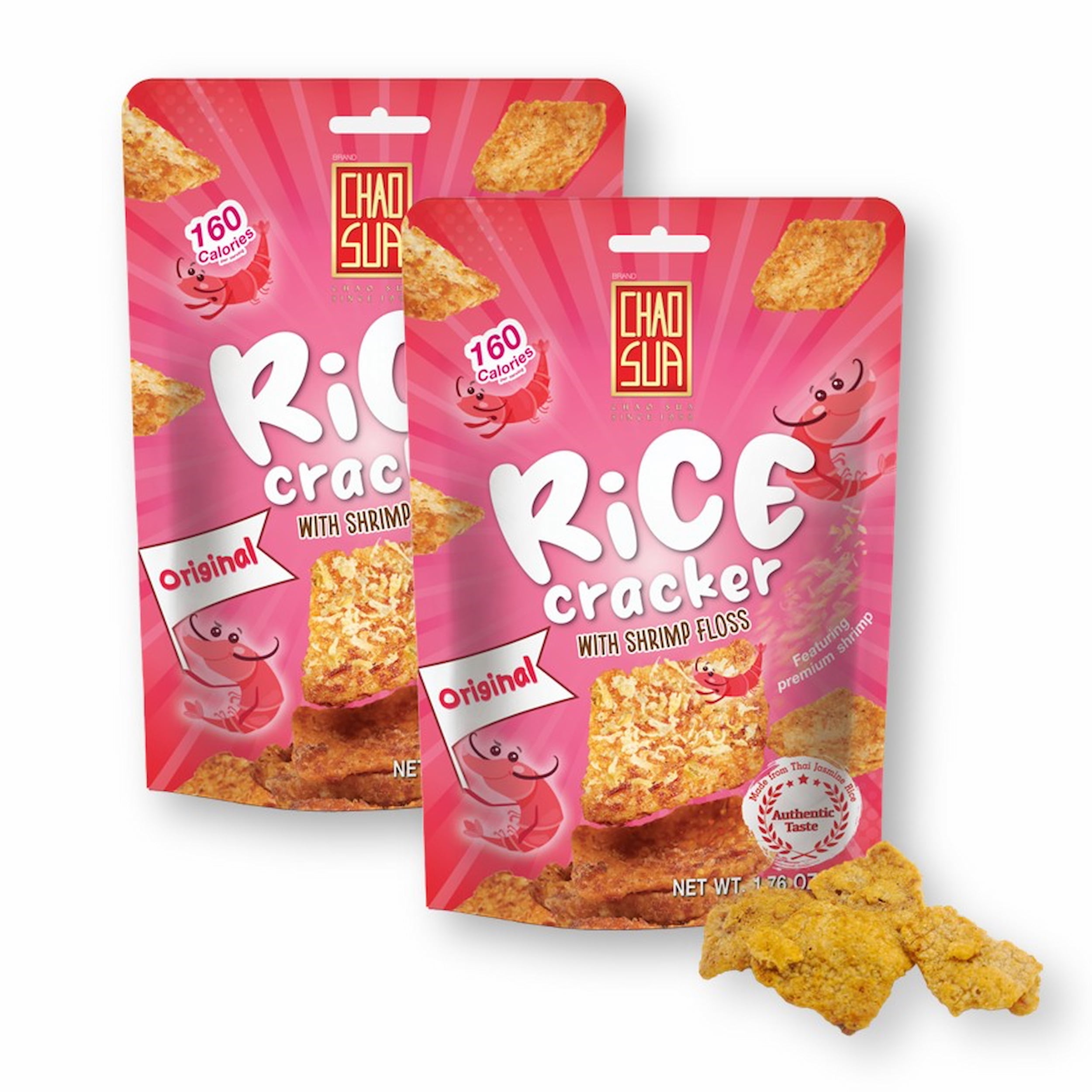 Chao Sua Rice Cracker with Shrimp Floss Original Flavor Baked 1.76 Oz ...