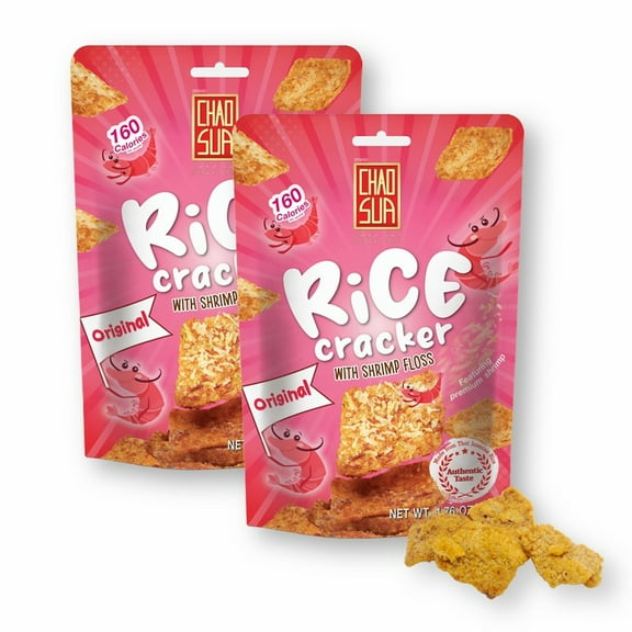 Chao Sua Rice Cracker with Shrimp Floss Original Flavor Baked 1.76 Oz. (Pack of 2)