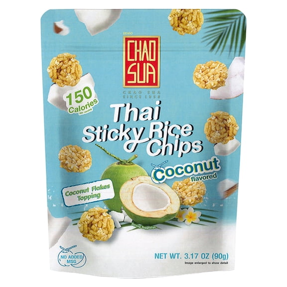 Chao Sua Thai Sticky Rice Chips, Coconut Flavor, 3.17oz