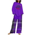 thumbnail image 1 of ChaoHeng 2024 Christmas Cotton Linen Outfits for Women 2 Piece Lounge Sets Save Up Under 50%(Purple,XXXL), 1 of 4
