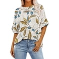 thumbnail image 1 of ChaoHeng Blouses for Women Deals Trendy Blouses for Women Dressy Casual Women's Ladies Fashion Casual Cropped Short Sleeve Printing Loose Shirt Blouse Top, 1 of 7