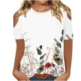 thumbnail image 1 of ChaoHeng Blouses for Women Plus Size Summer T-Shirt Dresses for Women Women's Fashionable Solid Color T-shirt Short Sleeved Shirt Round Neck Casual top, 1 of 5