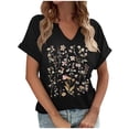 thumbnail image 1 of ChaoHeng Blouses for Women Short Sleeve Summer Blouses for Women Women's Floral Print Small V-neck Short Sleeved T-Shirt Loose Top, 1 of 4
