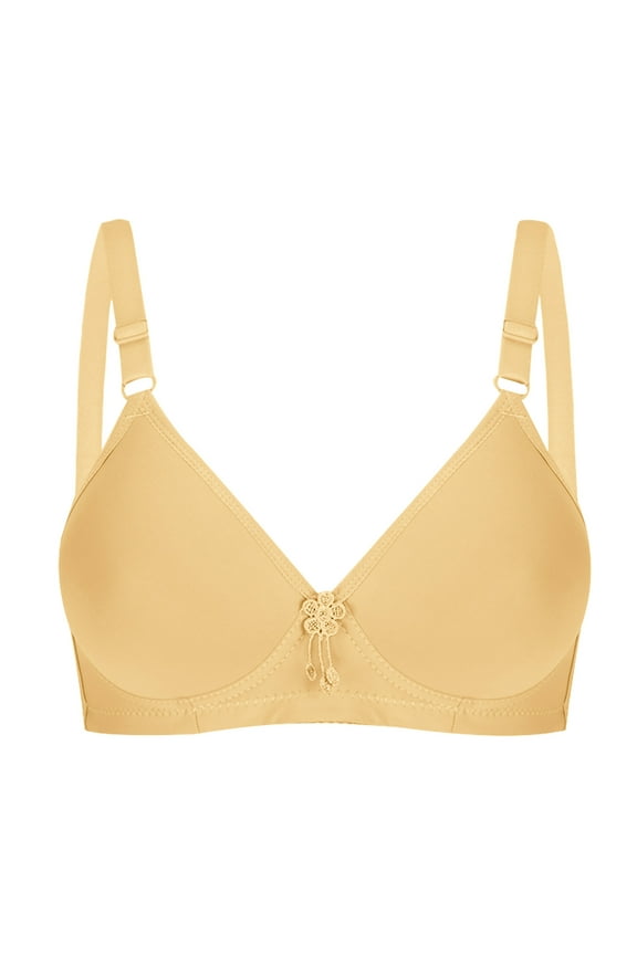 Bras for Women Plus Size Up to 65% off,Woman's Fashion Plus Size Wire Free Comfortable Push Up Hollow Out Bra Underwear Orange XXL