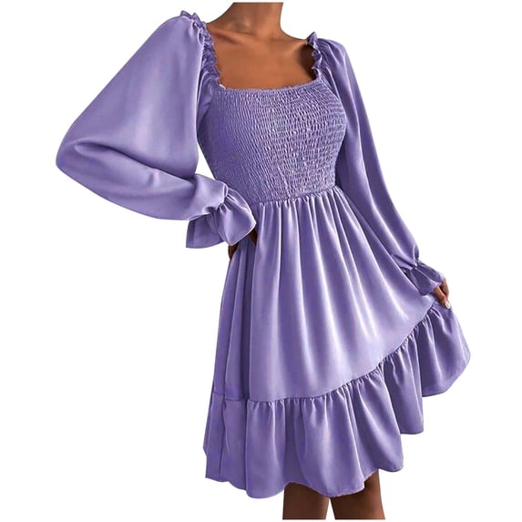 ChaoHeng Long Sleeve Dresses Long Sleeve Dresses for Women 2025 Women's Long Sleeve Fashion Letter Printing Collar Pullover Casual Loose Dress