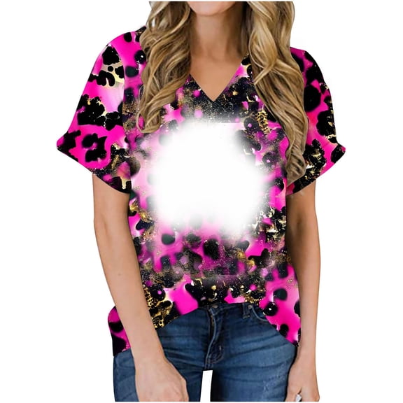 ChaoHeng Tops for Women Womens Trendy Blouse Women's Tops Women's Fashion Casual Loose Blouse Printing V Neck T-Shirt Blouse Print Tee