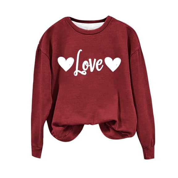 ChaoHeng Crewneck Sweatshirts for Women Large Women's Round Neck Printed Loose Fitting Long Sleeve Hoodless Sweatshirts Tops Blouse