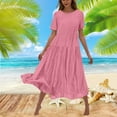 ChaoHeng Dresses for Women Clearance Elegant Short Sleeve Dresses for