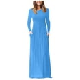 thumbnail image 1 of ChaoHeng Dresses for Women Dresses Long Sleeve Elegant Women Casual Long Sleeve Sexy Plus Size Loose Plain Pockets Long Maxi Dress, 1 of 6