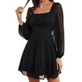 thumbnail image 1 of ChaoHeng Dresses for Women Long Sleeve Trendy Dresses for Women 2025 Holiday Women's Fashion Casual Collar Solid Color Long Sleeve Slim Dress, 1 of 7