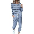 thumbnail image 1 of ChaoHeng Fall 2024 Cotton Linen Outfits for Women 2 Piece Lounge Sets Save Up Under 50%,Women's Fashion Loose Long Sleeve Casual Set,Sky Blue,L, 1 of 5